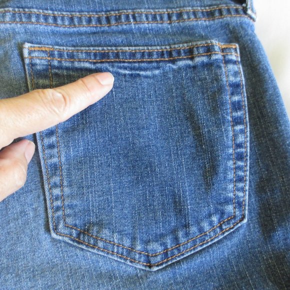 4/$14 GAP womens STRETCH blue DENIM frayed CUFFED bootcut SIZE 8 - Picture 13 of 15